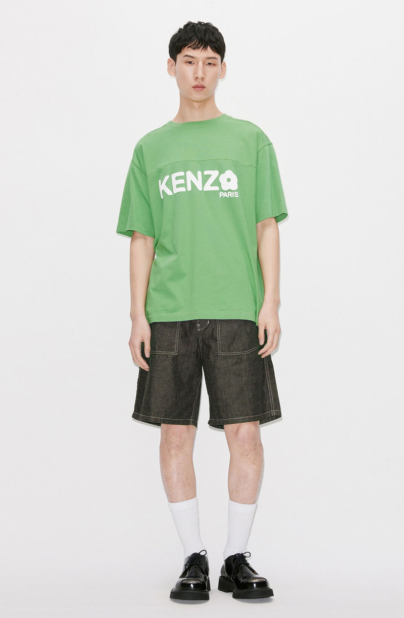 KENZO Loose-fit SAILOR denim shorts outlook