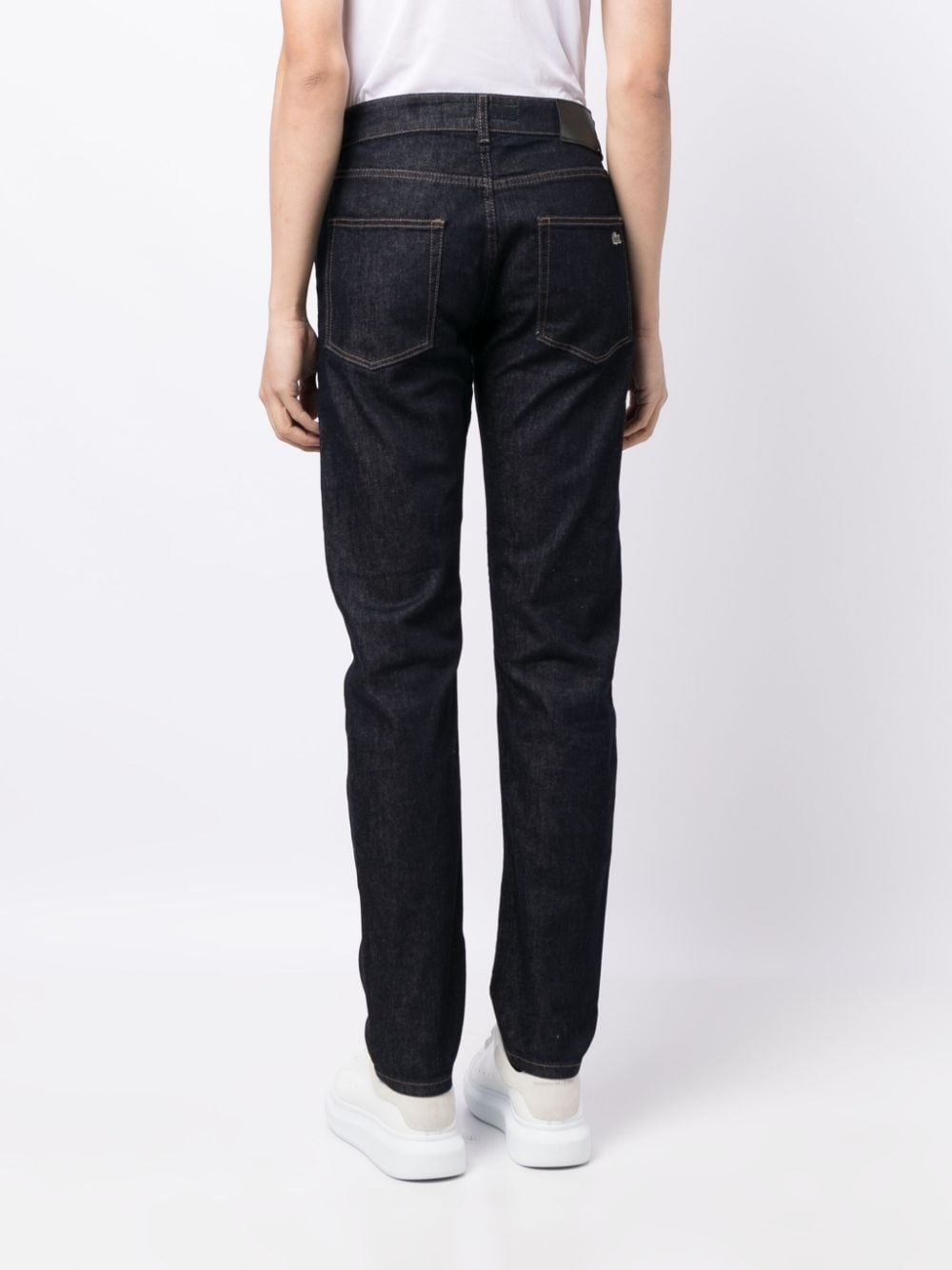 logo-embroidered slim-cut jeans - 4