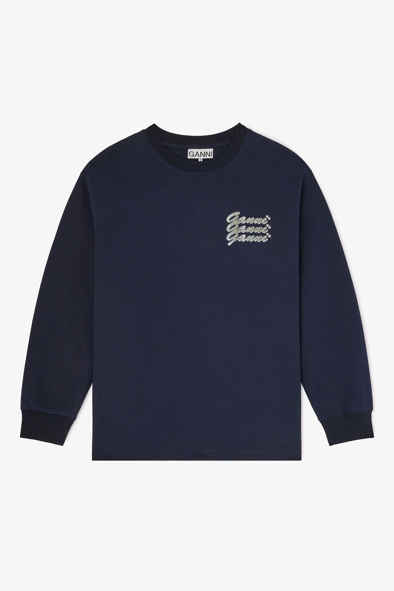 DARK BLUE GANNI SWEATSHIRT - 1