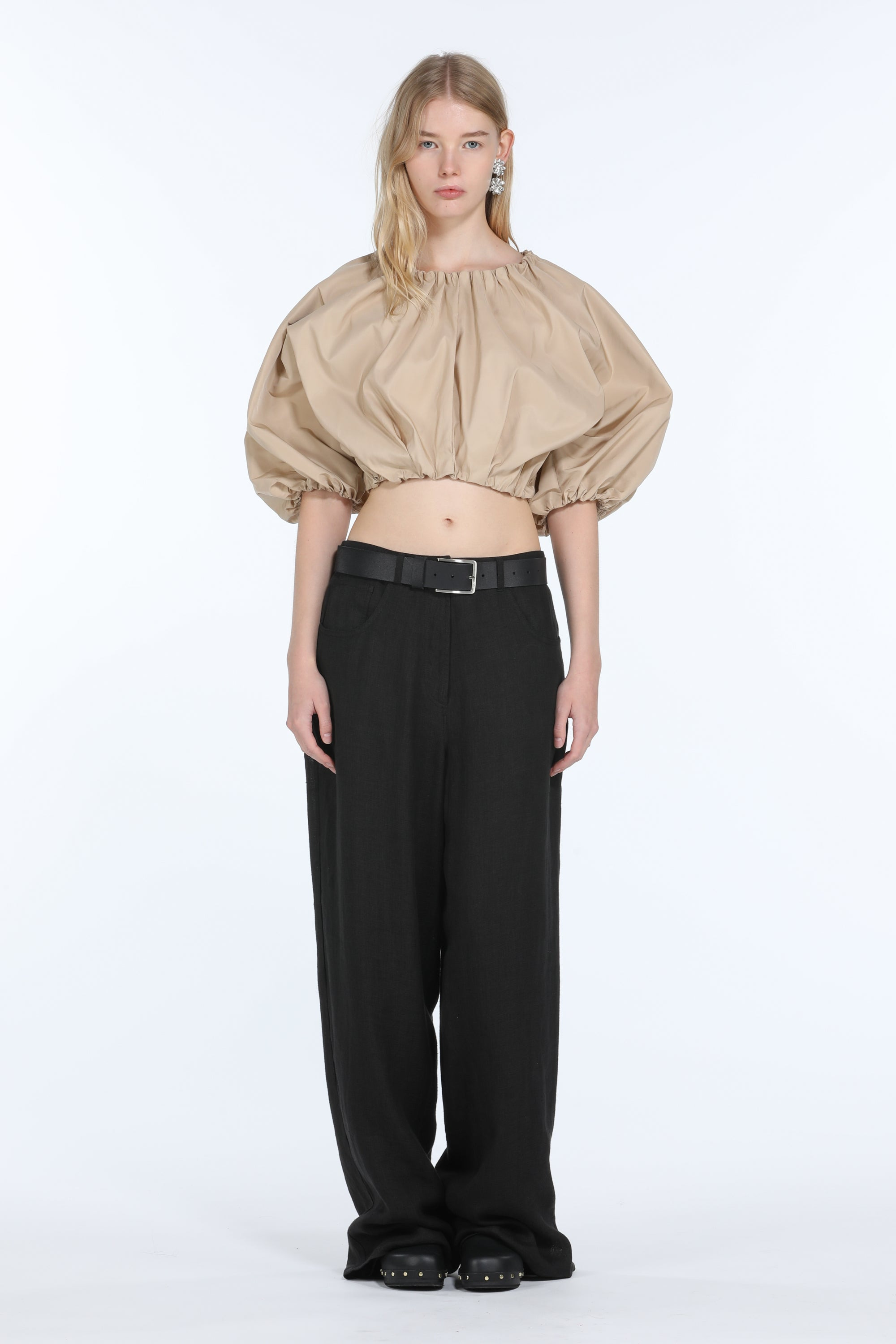 PUFF-SLEEVE CROP TOP - 4