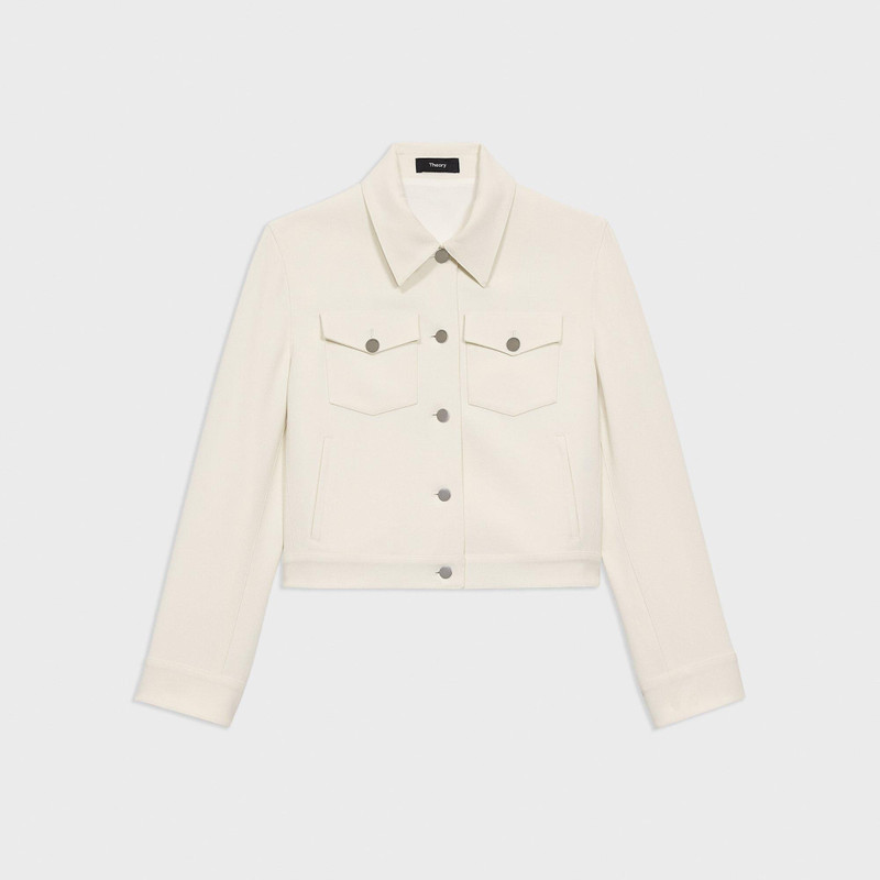 Shrunken Trucker Jacket in Admiral Crepe 1