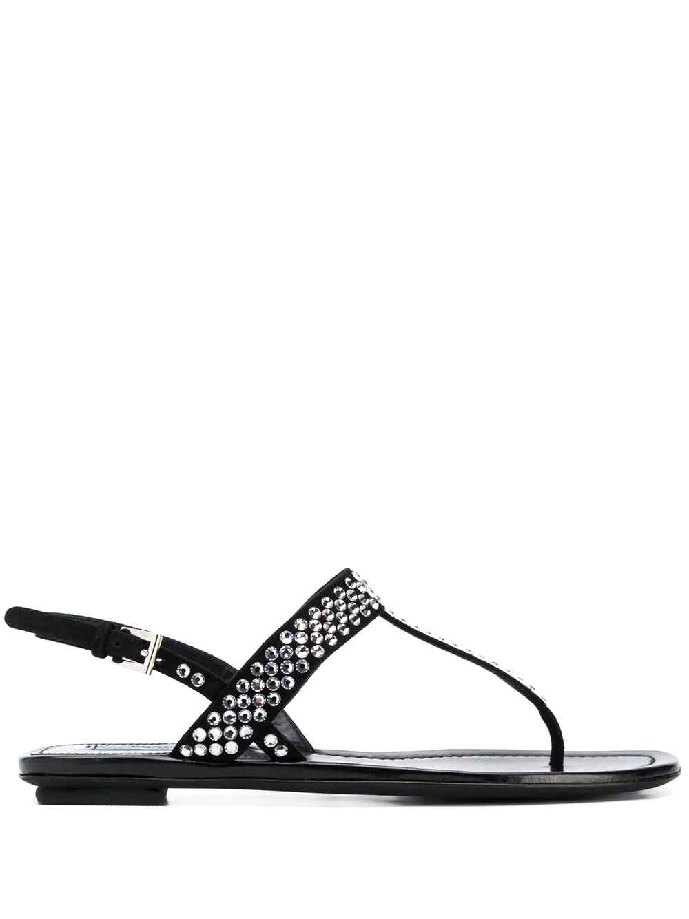 crystal embellished sandals - 1