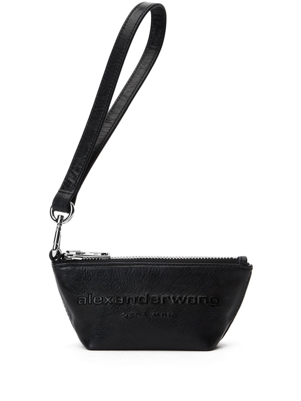 logo-embossed leather purse - 1