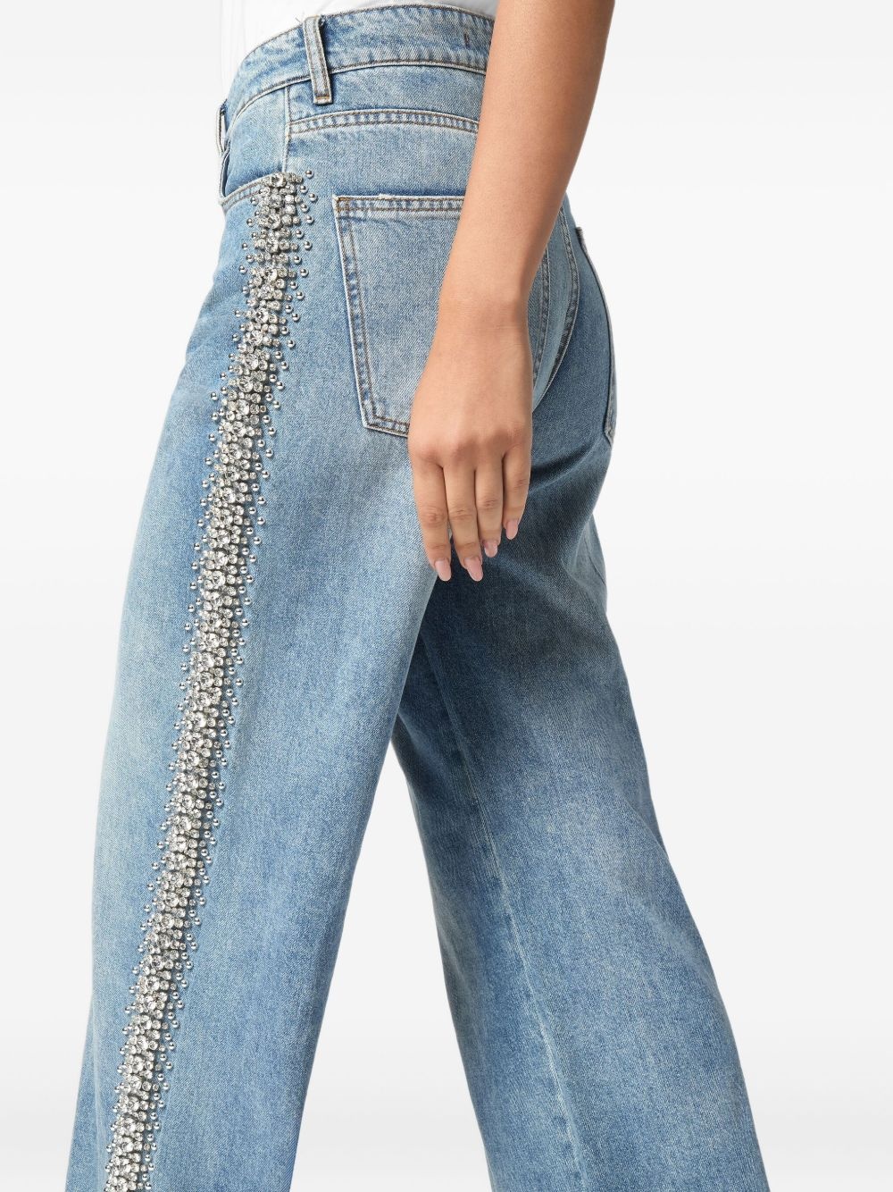 crystal-embellished jeans - 4