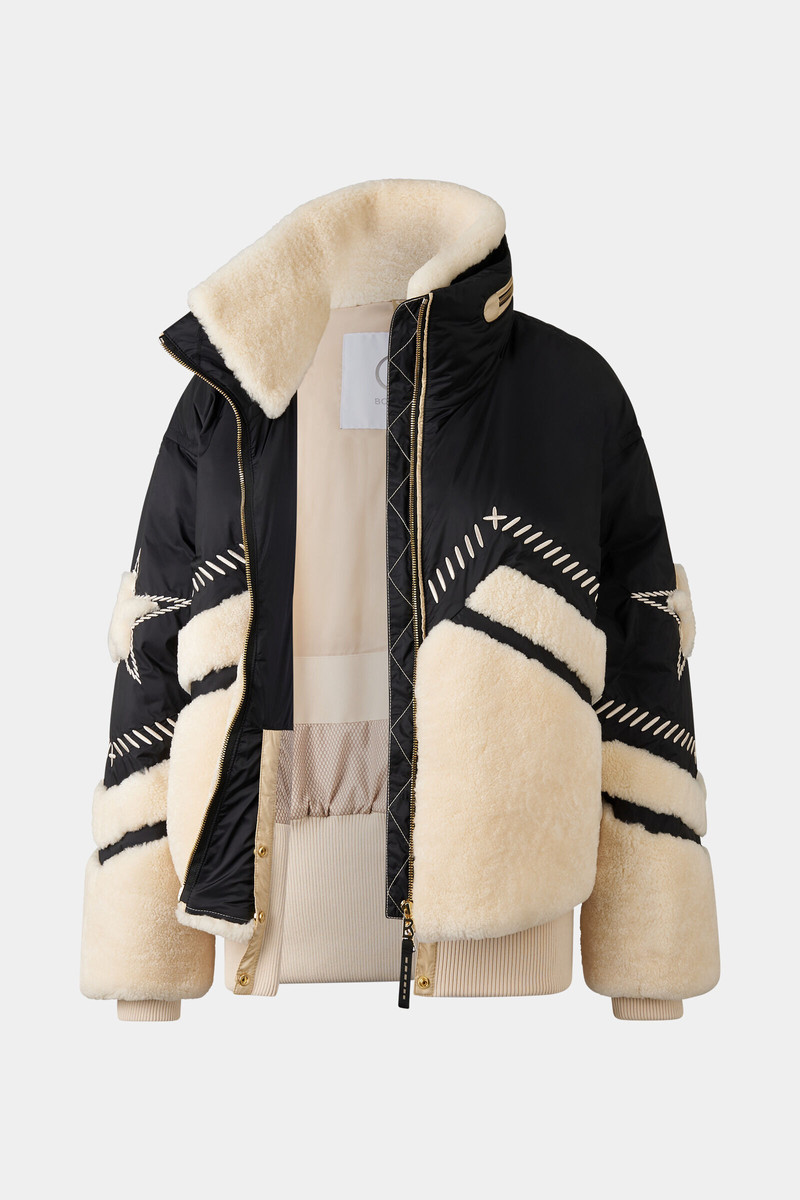 Amie down ski jacket in Black/cream 11
