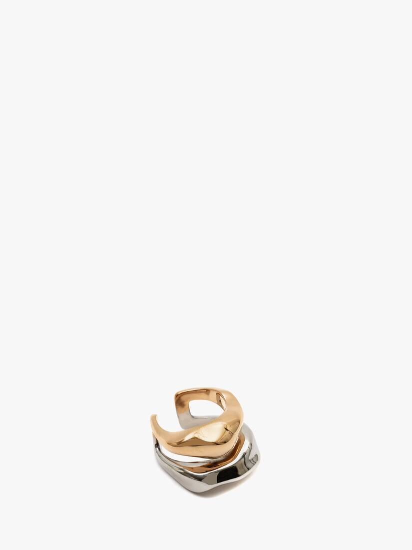 Sculpted Cut Out Ring in Antique Gold - 3