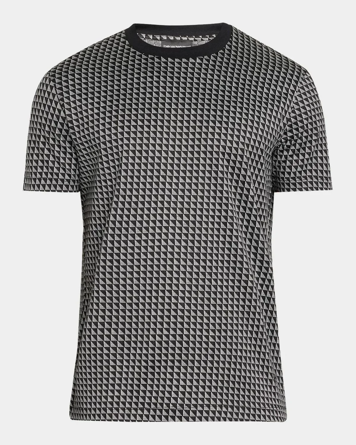 Men's Geometric Jacquard Crewneck T-Shirt - 1