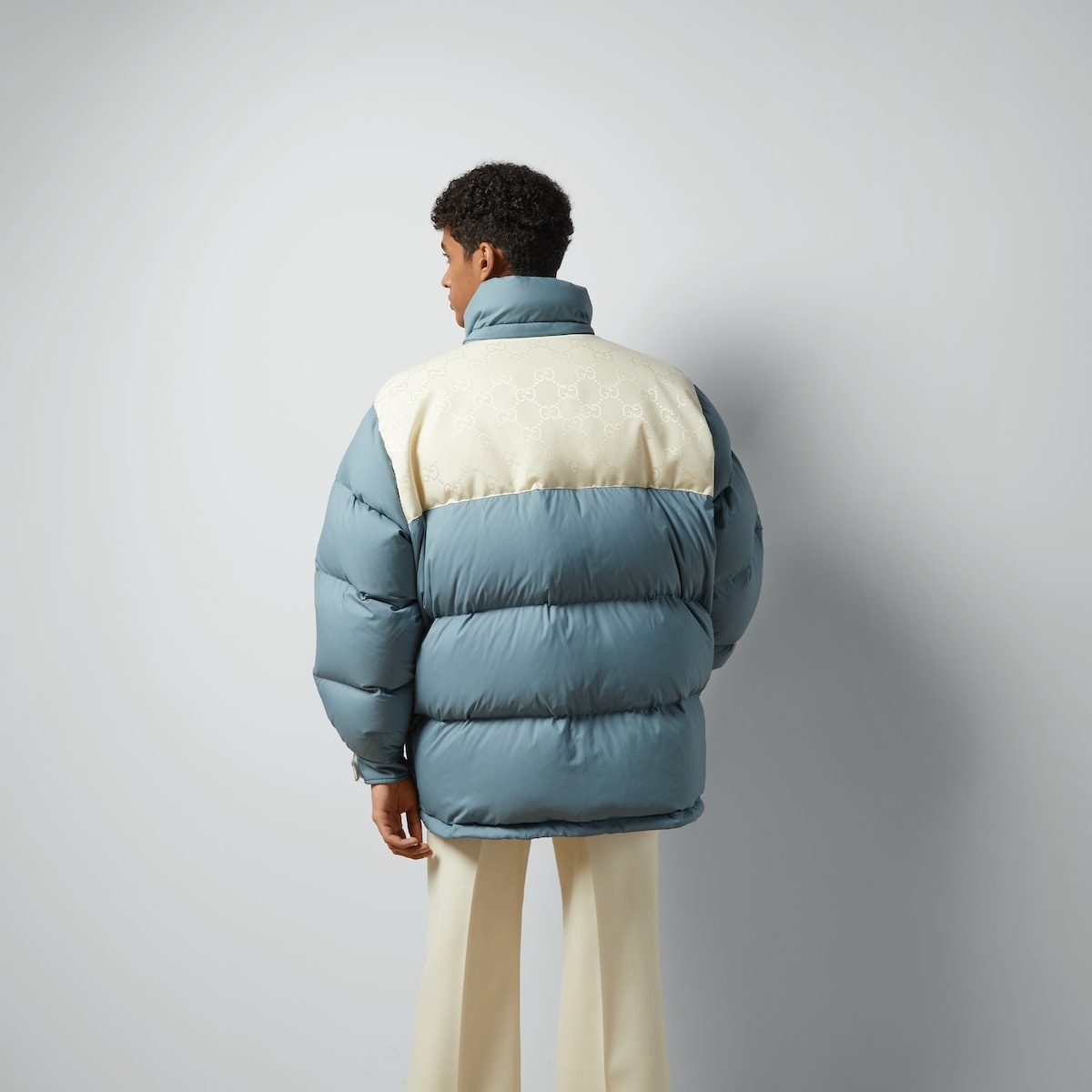 ゆうり cootie Nylon Down JKT GUCCI Nylon down jacket with GG inserts | REVERSIBLE