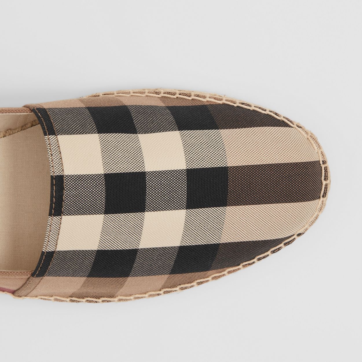 Check Cotton and Leather Espadrilles - 3