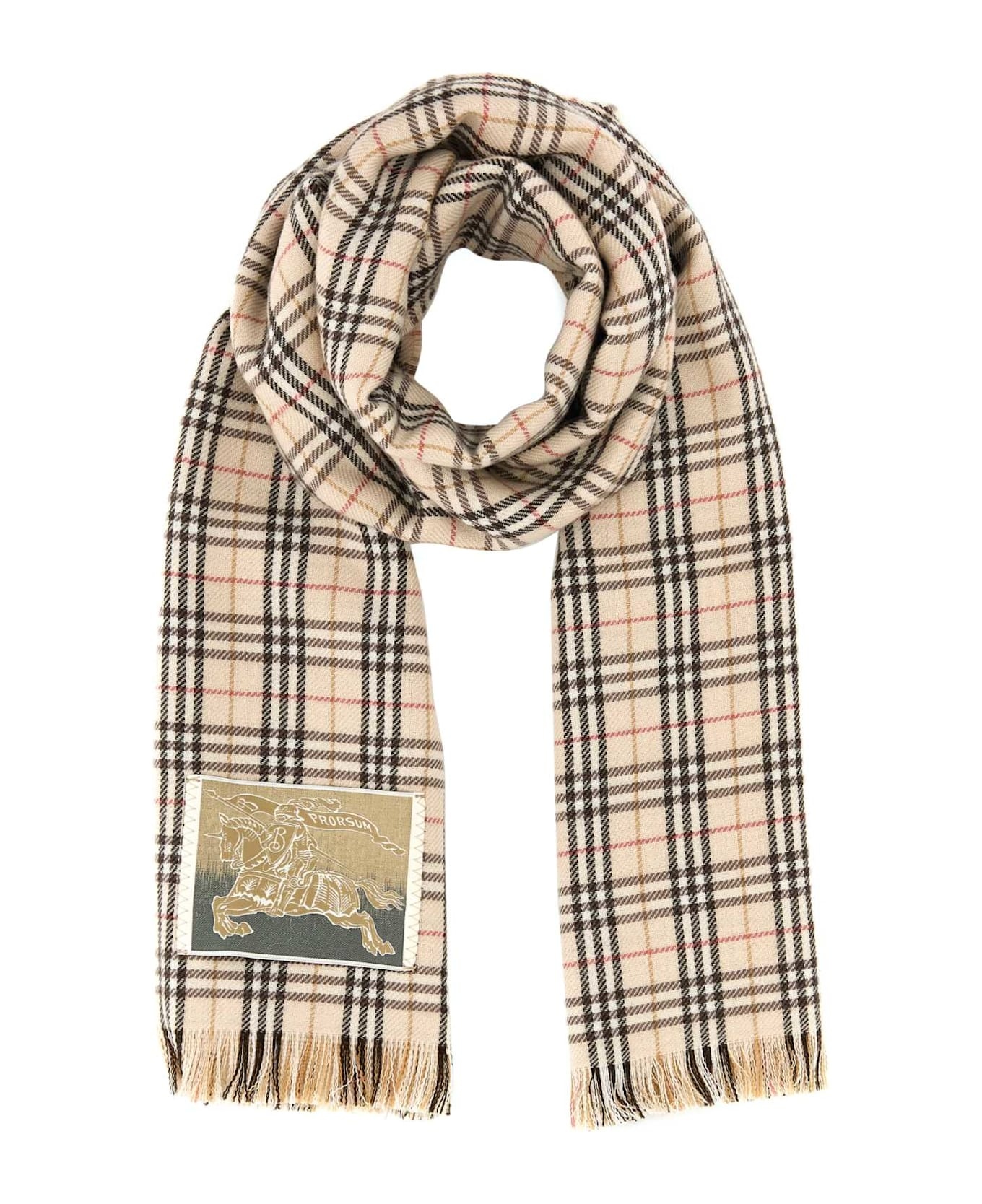 Check Wool Scarf - 1