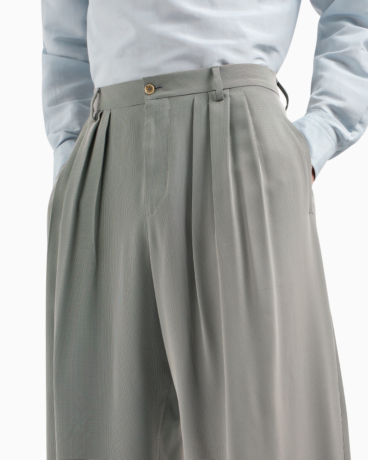 DOUBLE-PLEAT TROUSERS IN A MICRO-TEXTURED VISCOSE BLEND - 5