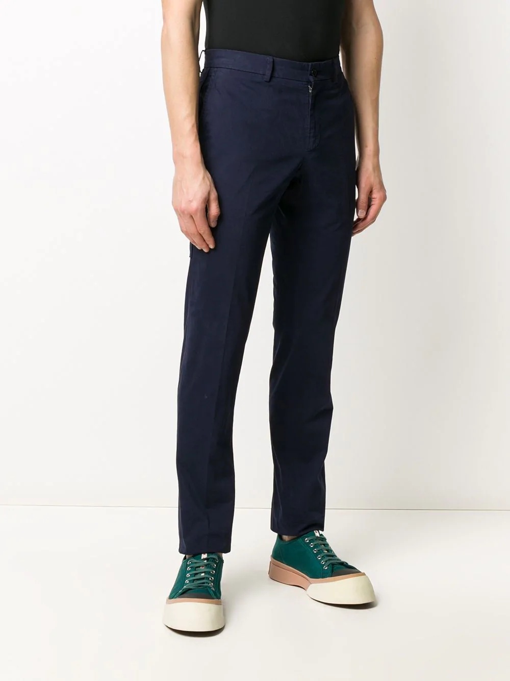 mid-rise fitted chinos - 3