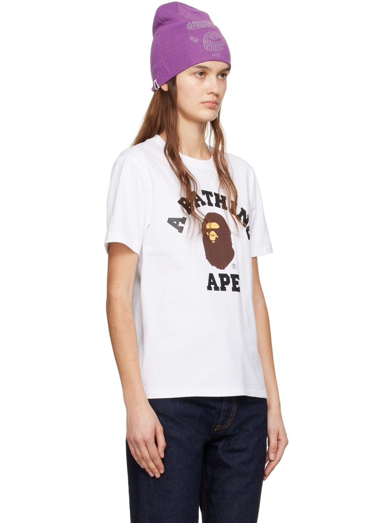 A BATHING APE® White College T-Shirt outlook