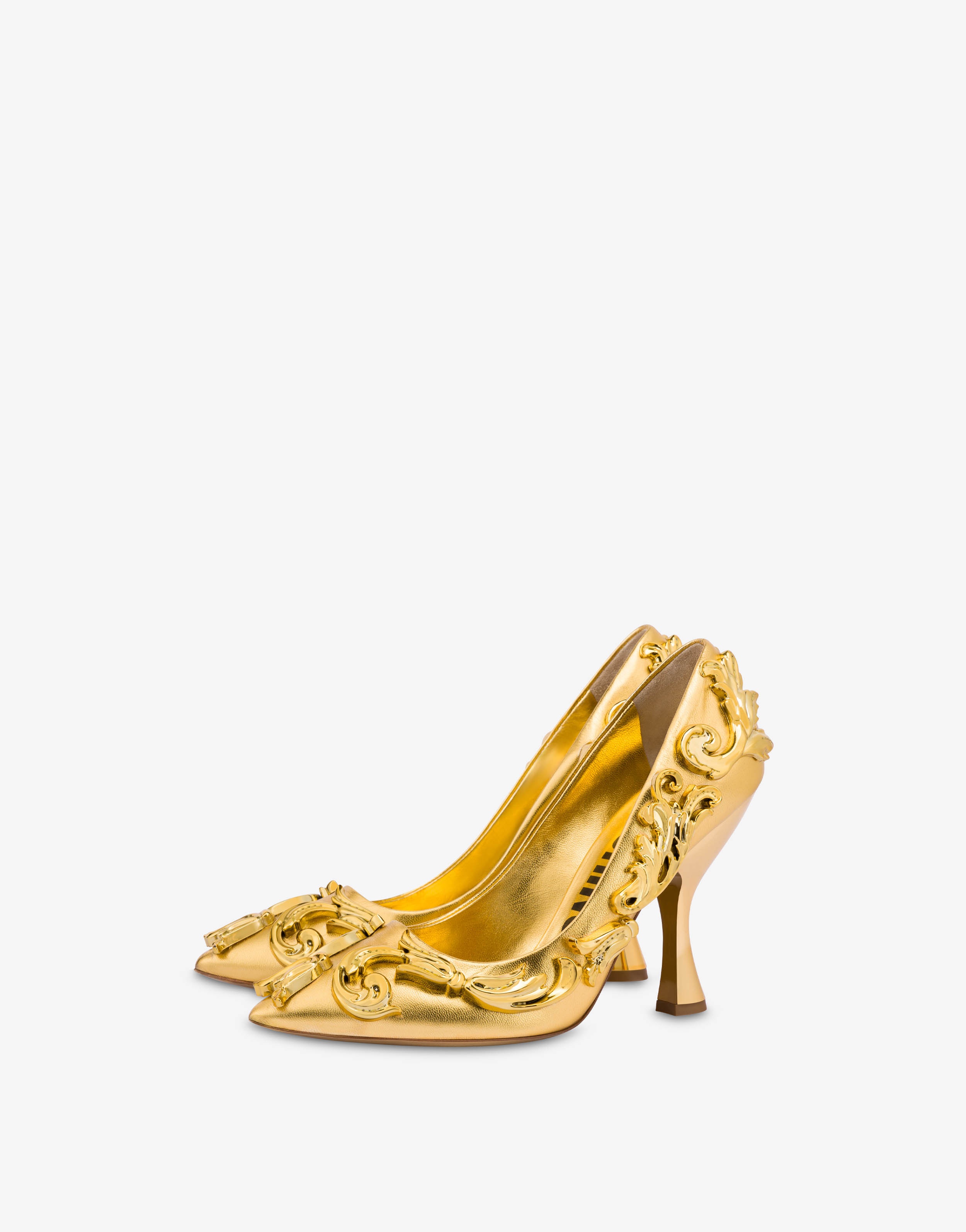 BAROQUE FLOURISH DETAILS LAMINATED COURT SHOES - 1
