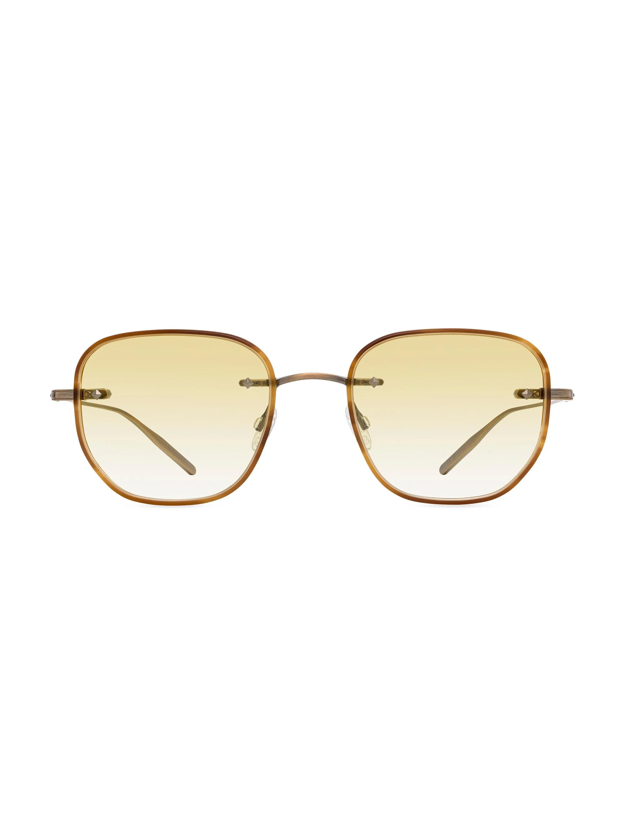 Men's Rimless Tyrone 49MM Square Sunglasses - Gold Umber Tortoise Citron - 1