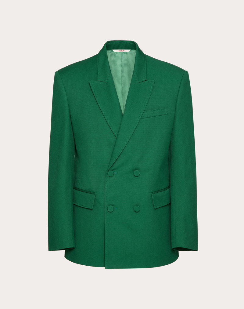 DOUBLE-BREASTED JACKET IN STRETCH COTTON CANVAS 1