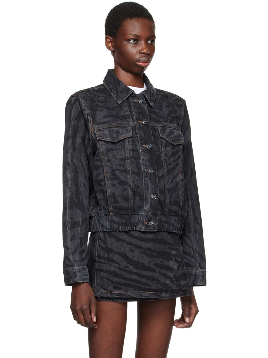 Black Lazer Denim Jacket - 2