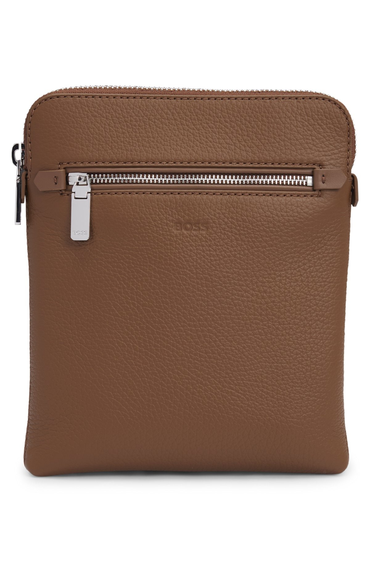 ENVELOPE BAG IN GRAINED ITALIAN LEATHER WITH EMBOSSED LOGO - 2