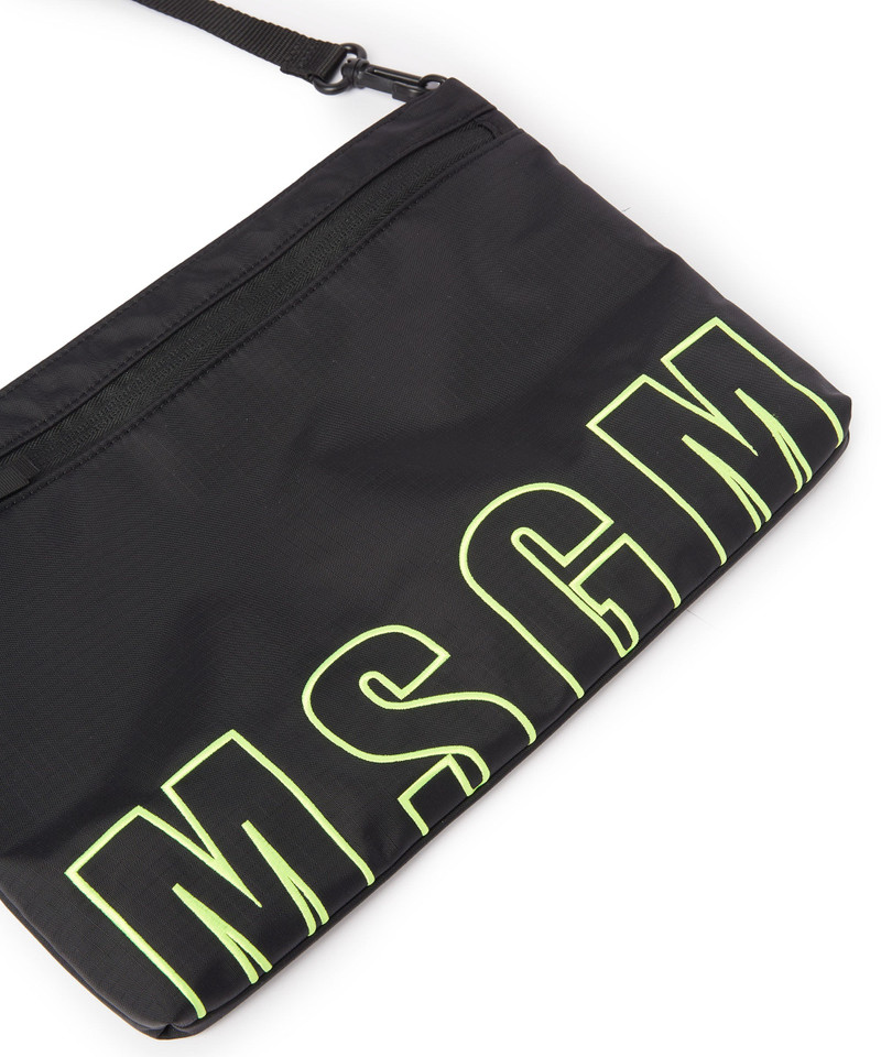 Ripstop nylon shoulder bag with embroidered logo 4