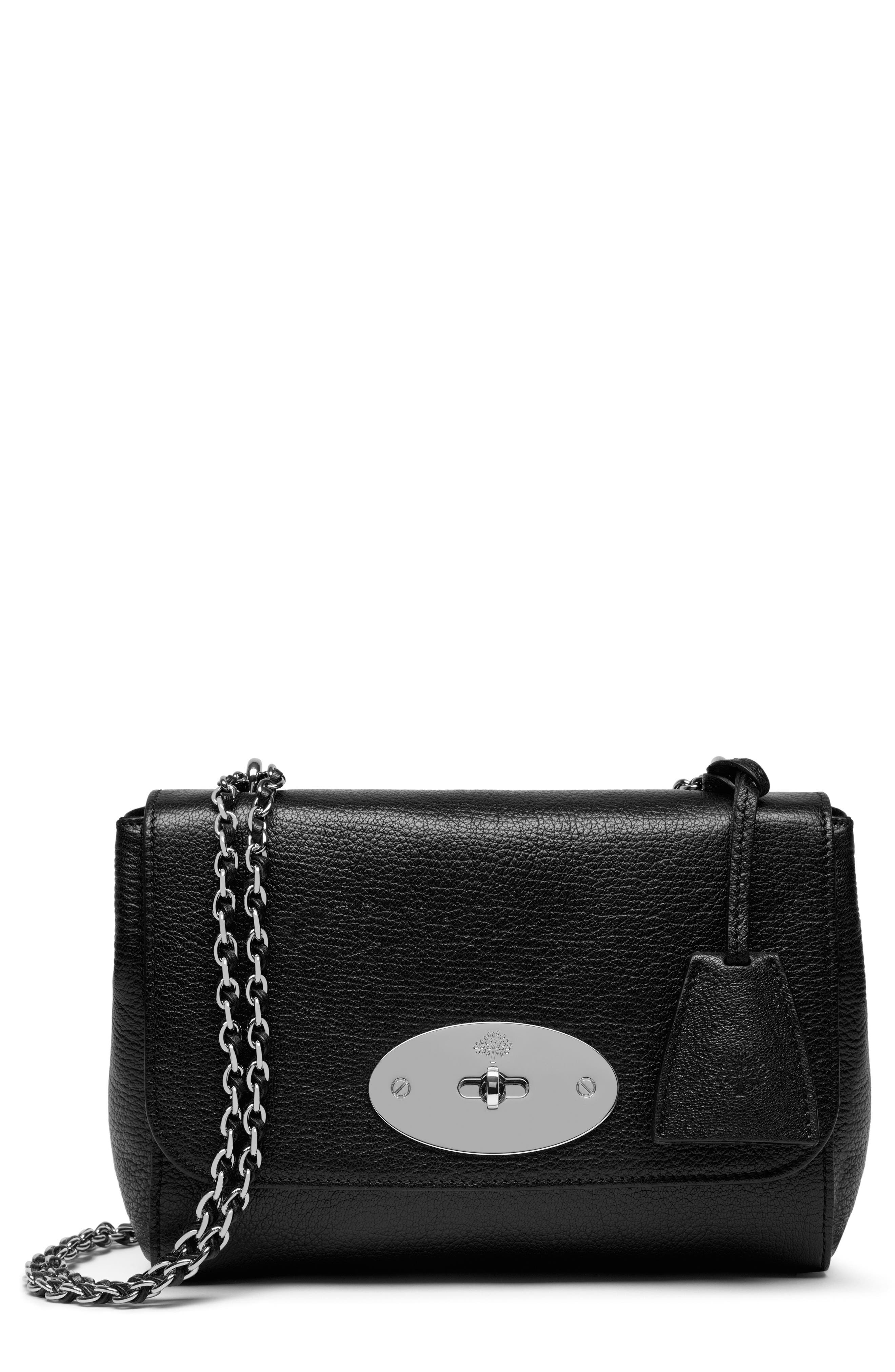 Mulberry Lily Convertible Leather Shoulder Bag in Black /Silver at Nordstrom - 1
