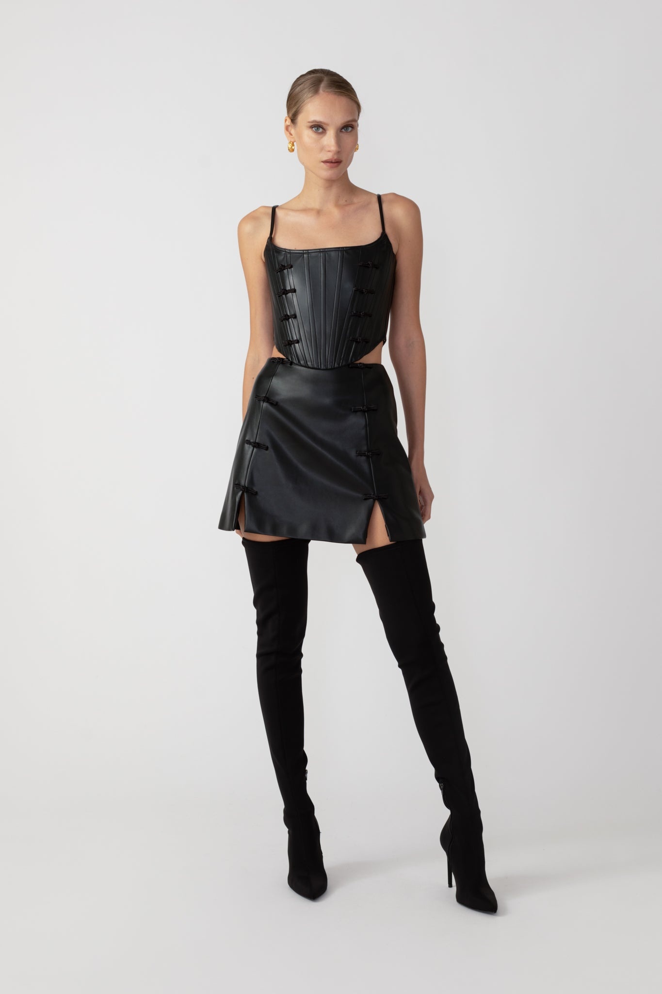 SADIE FAUX LEATHER SKIRT - 2