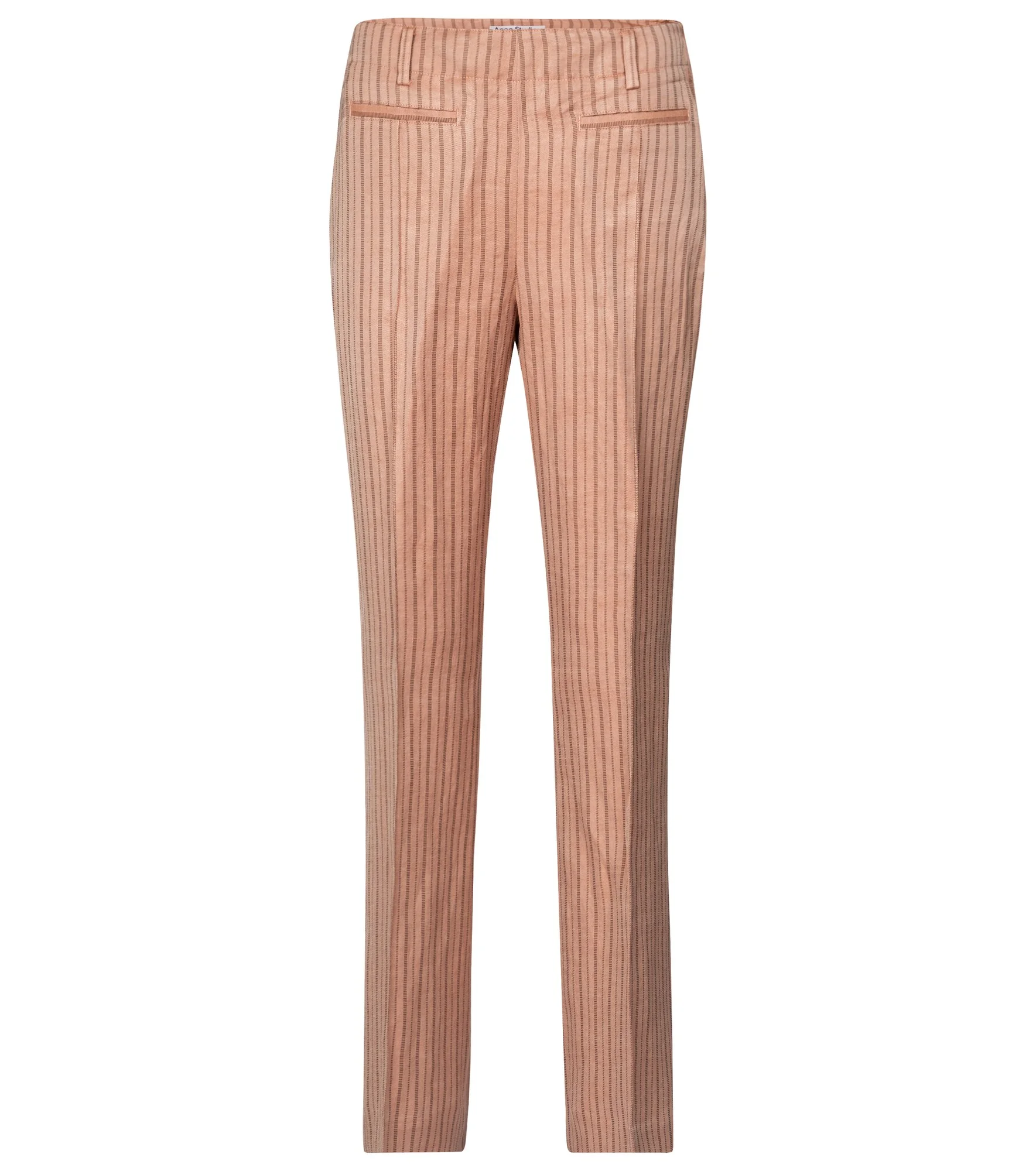 High-rise straight linen-blend pants - 1