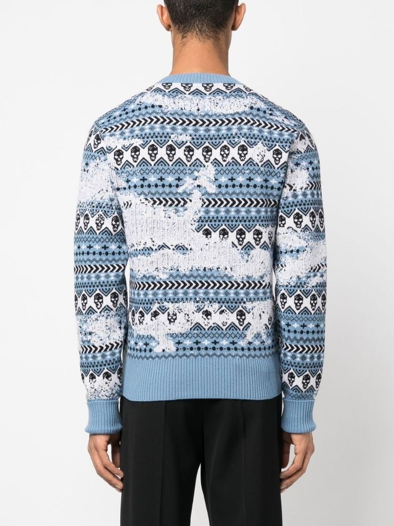 graffiti-logo Fair Isle knit jumper - 4