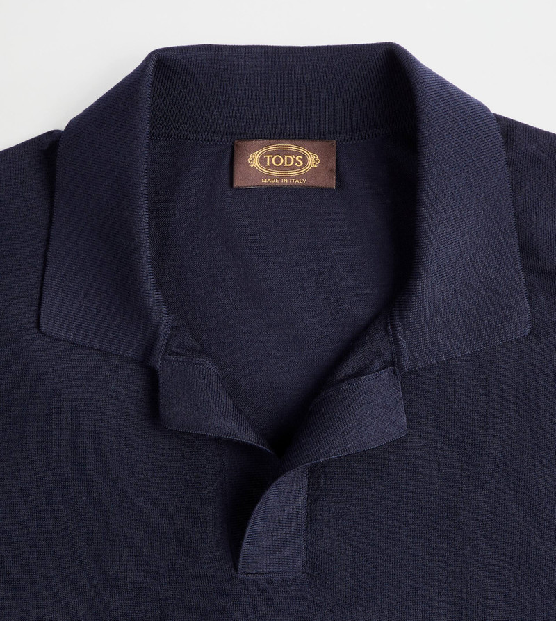 POLO SHIRT IN WOOL KNIT - BLUE 3