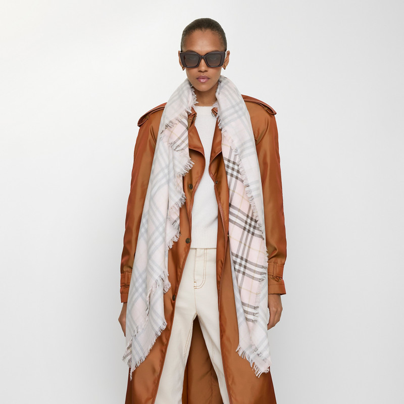 Burberry Check Wool Silk Scarf outlook