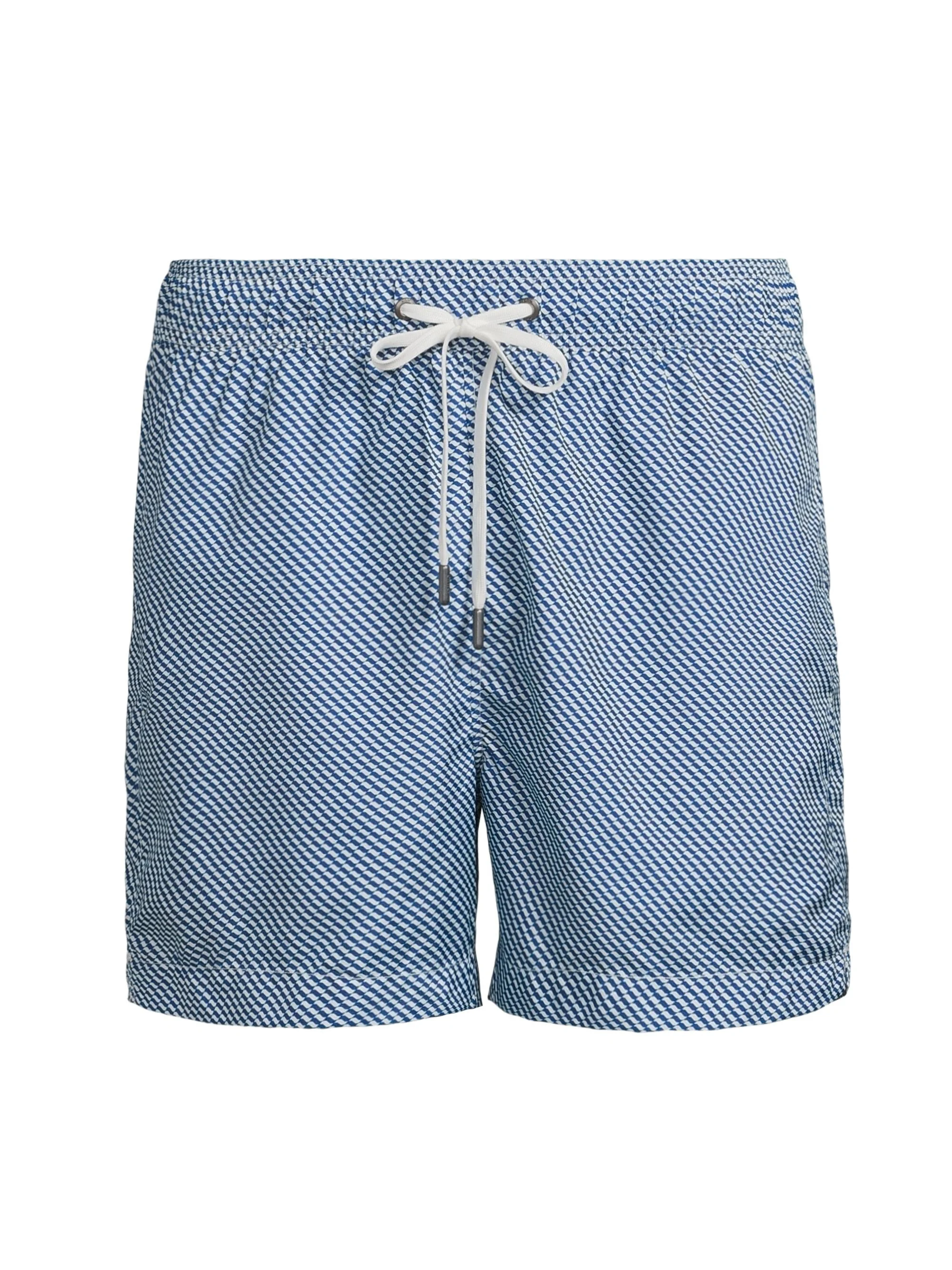 Men's Charles Geometric Print Swim Trunks - Cobalt Multi - 1