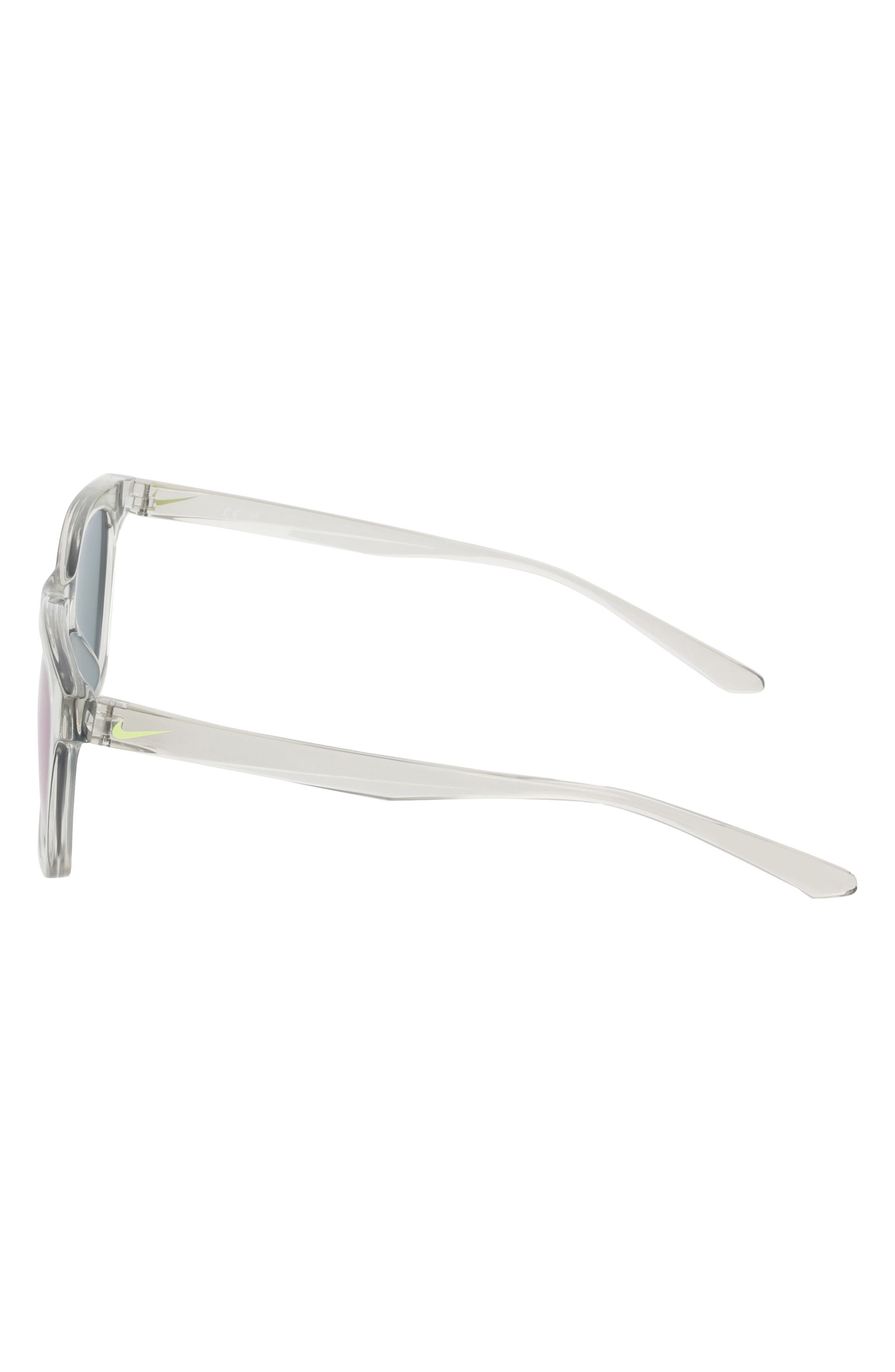 Nike Vital Flow 53mm Gradient Tea Cup Sunglasses in Light Silver /Green Flash at Nordstrom - 6