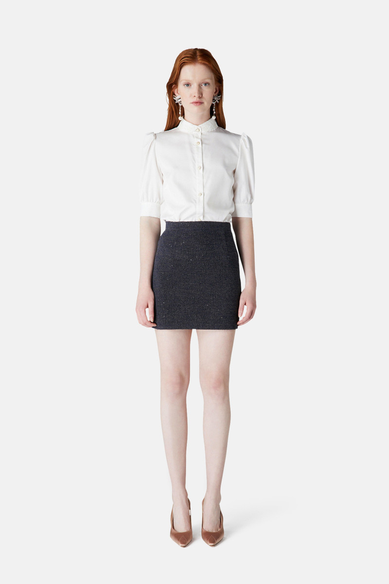 Alessandra Rich SEQUIN TWEED MINI SKIRT outlook