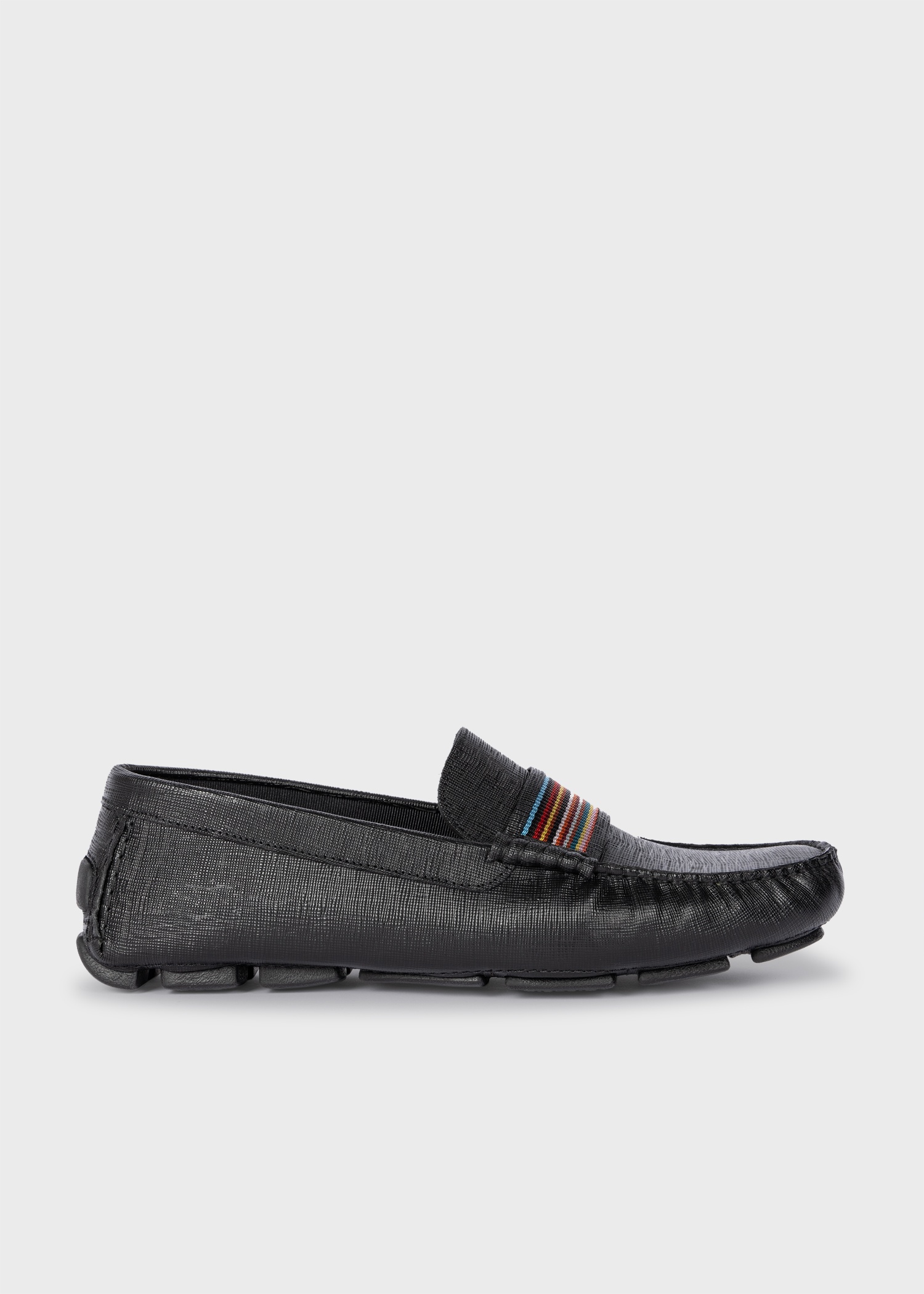 Black Leather 'Colima' Driving Loafers - 1