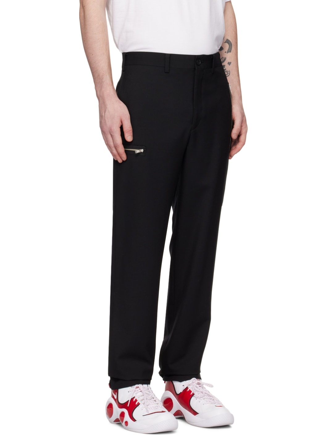 Black Zip Trousers - 2