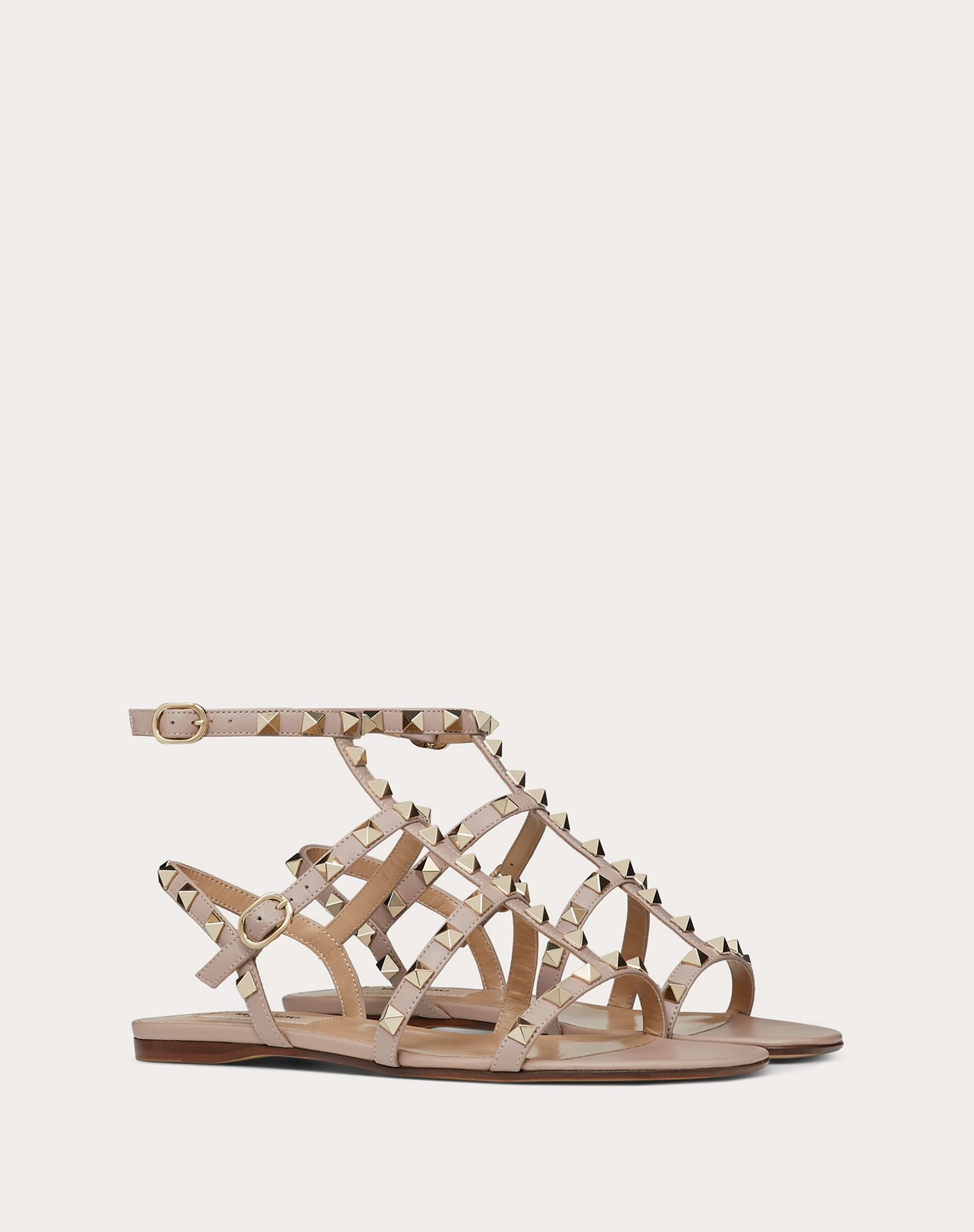 Rockstud Flat Calfskin Sandal with Straps - 2