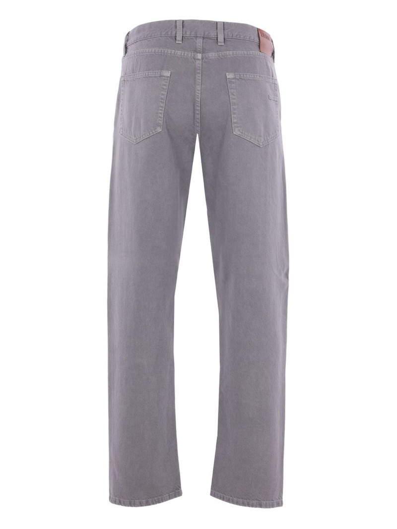 ZEGNA five-pocket logo-label trousers outlook