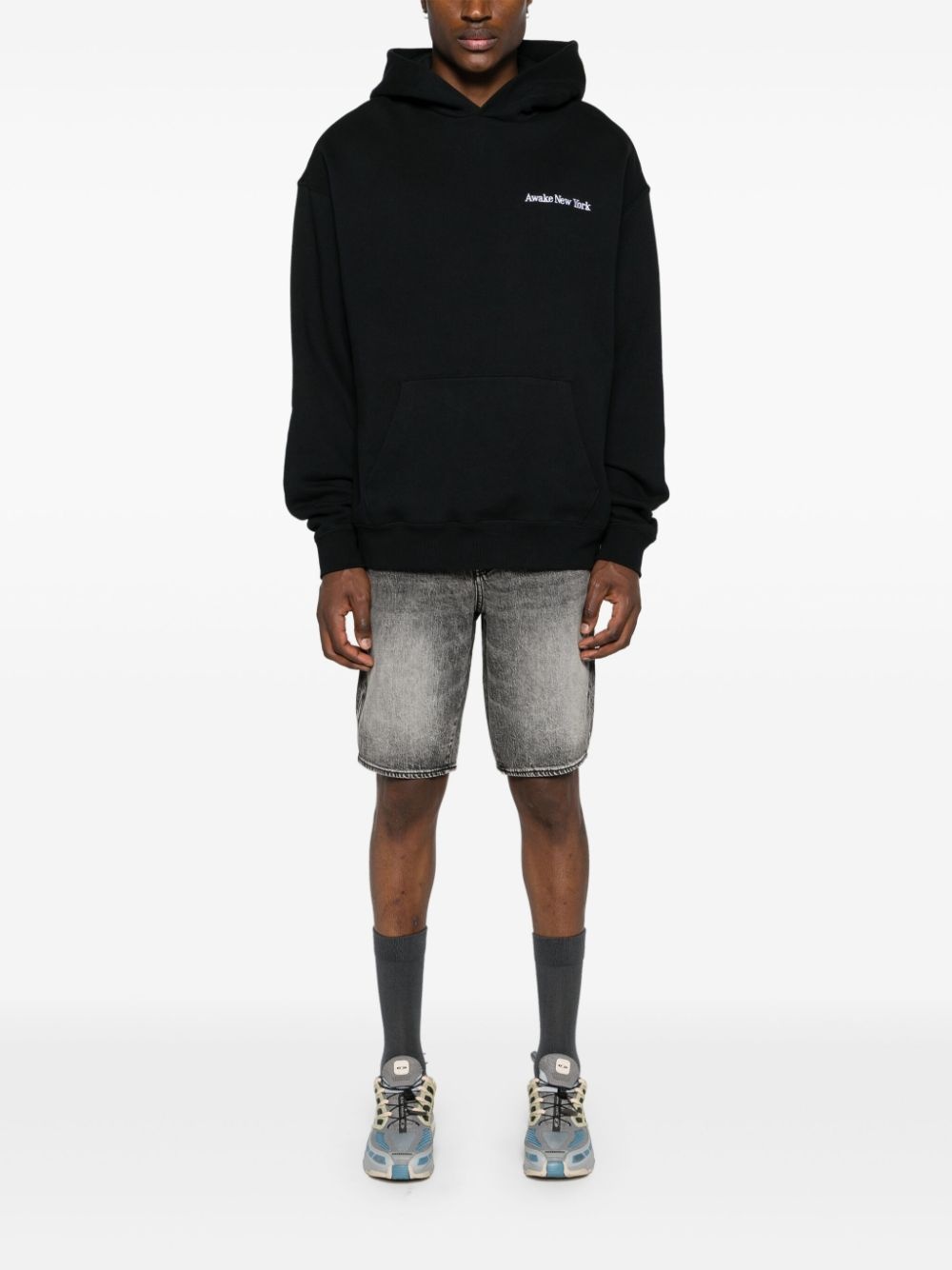 logo-embroidered cotton hoodie - 2