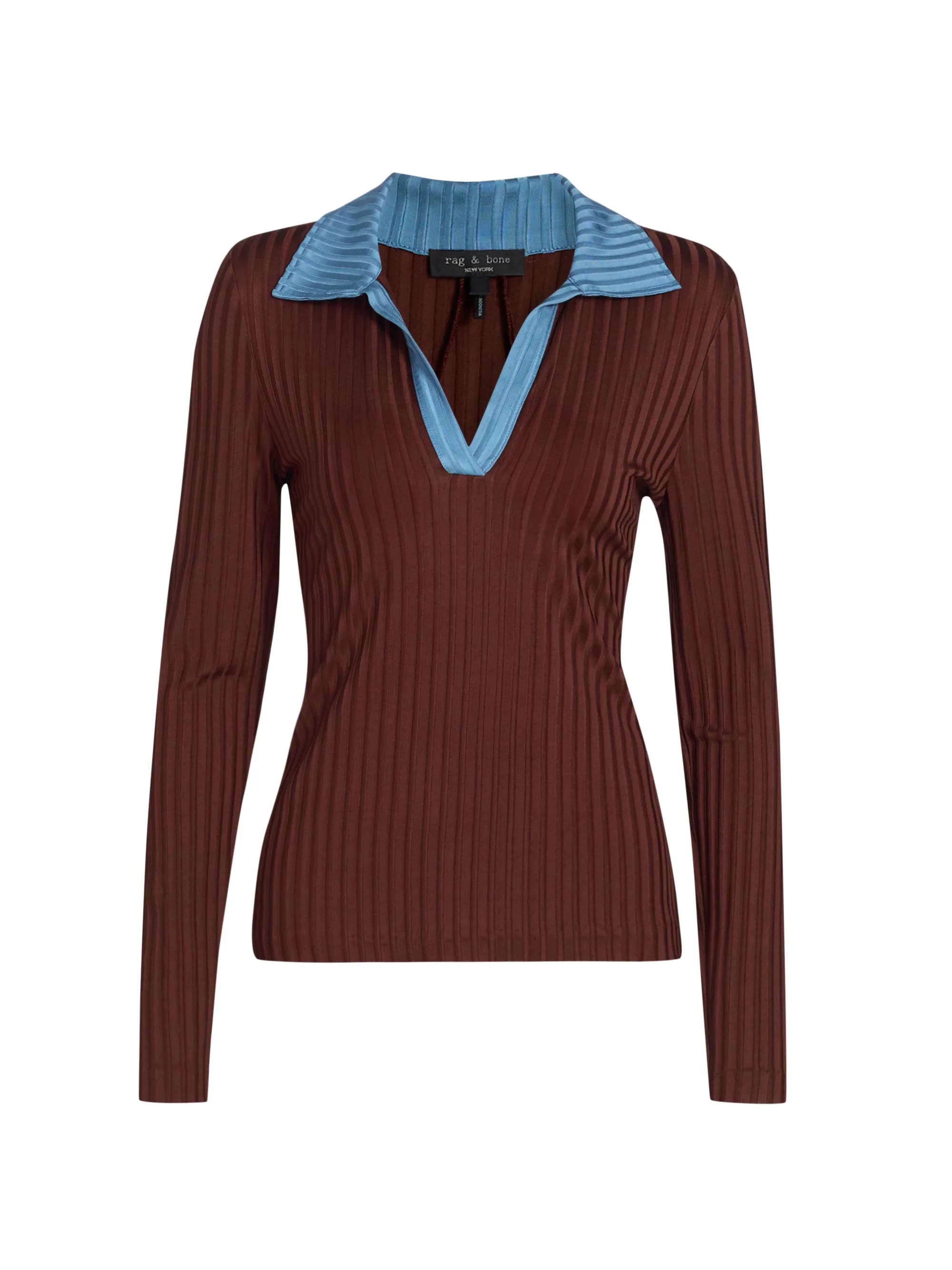 Women's Natalia Colorblock Polo Shirt - Chocolate Brown - 1