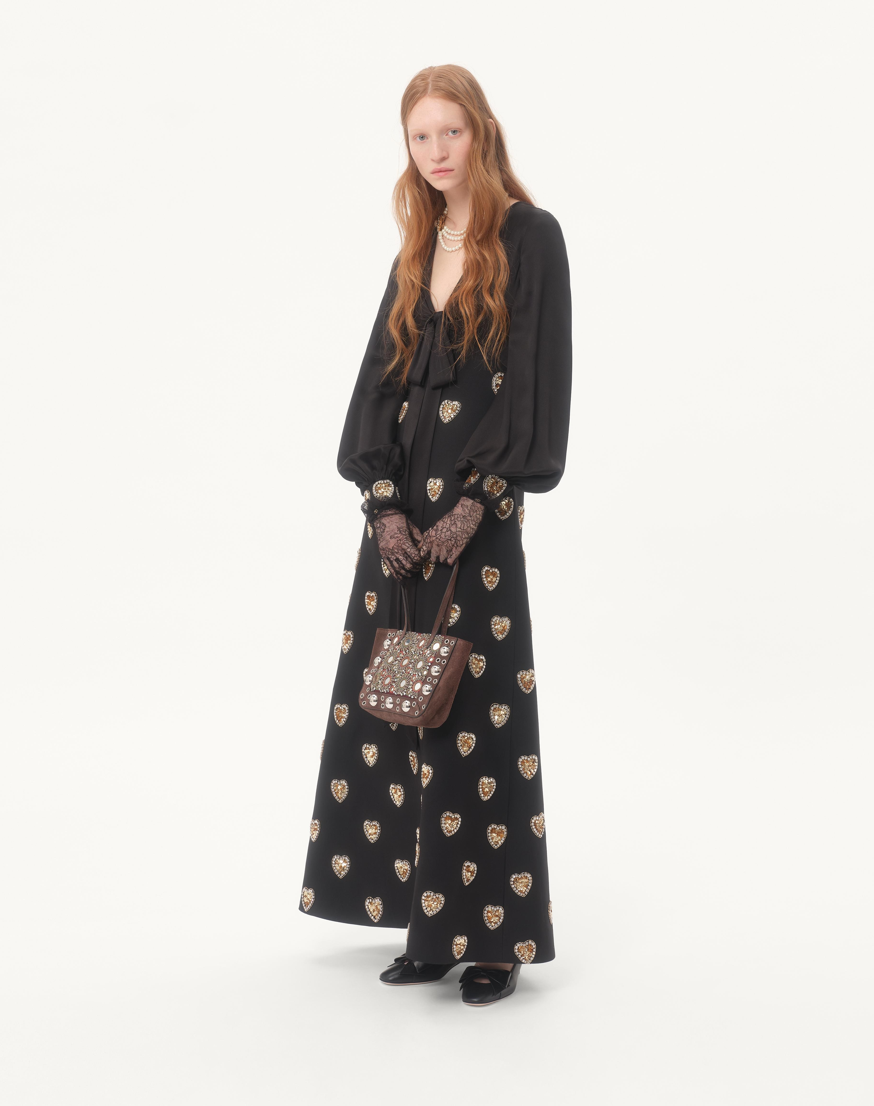 EMBROIDERED CREPE COUTURE LONG DRESS - 2
