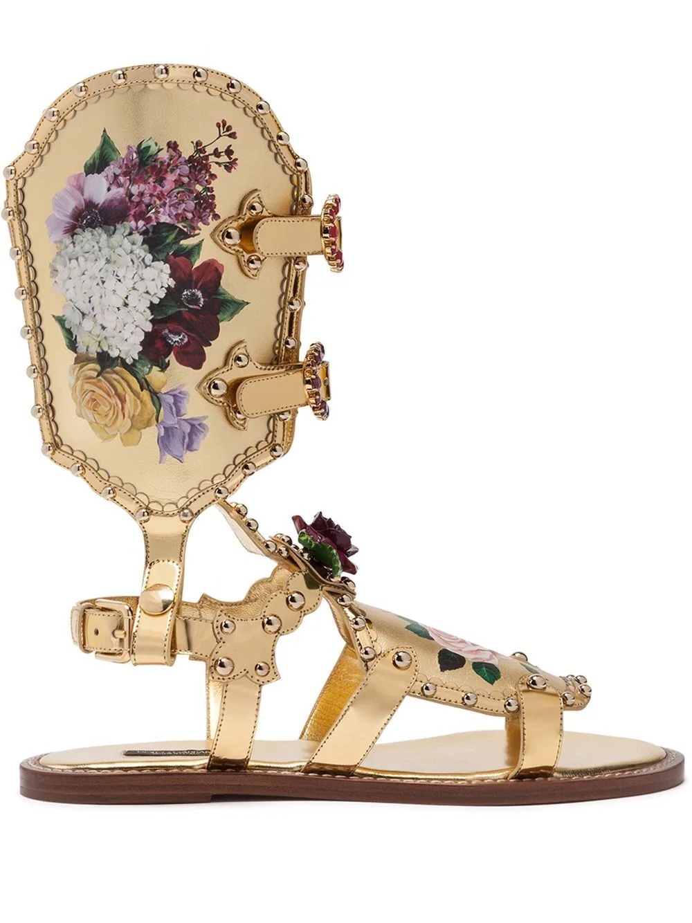 floral-print gladiator sandals - 1