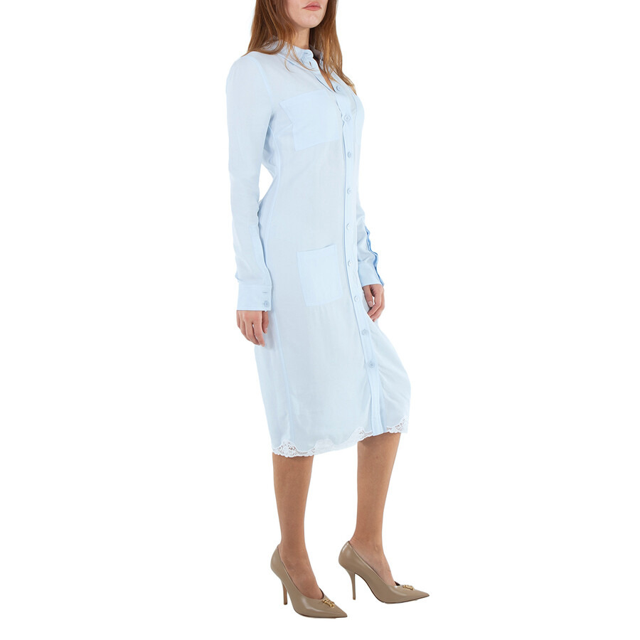 Burberry Classic Collar Lace-Trim Shirt Dress - 5