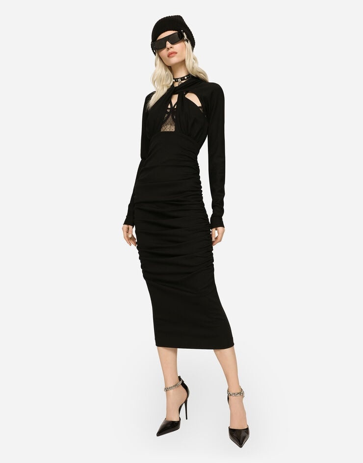 Full Milano calf-length dress with cut-out - 5