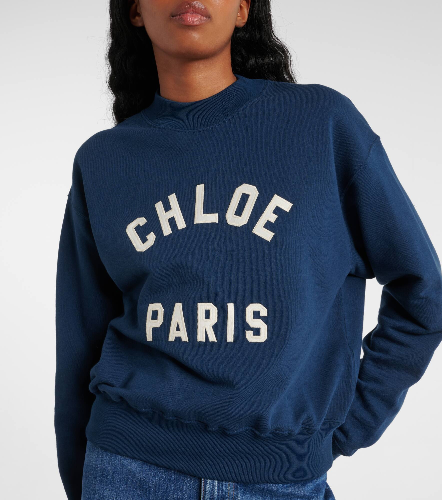 Logo cotton fleece sweatshirt - 5