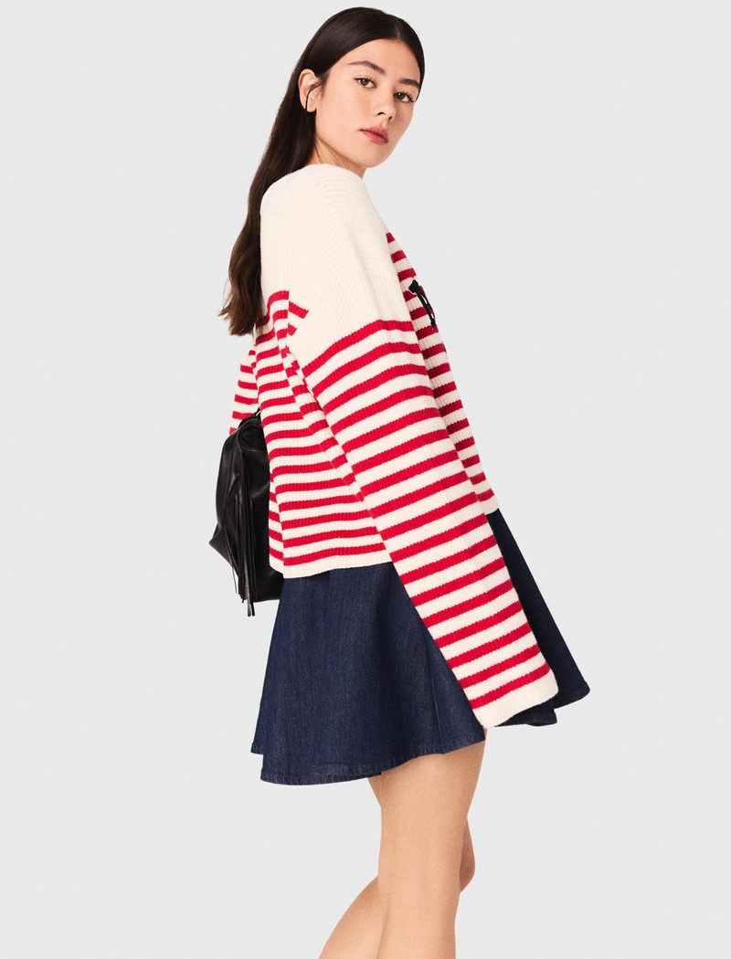 Striped rib knit sweater 3