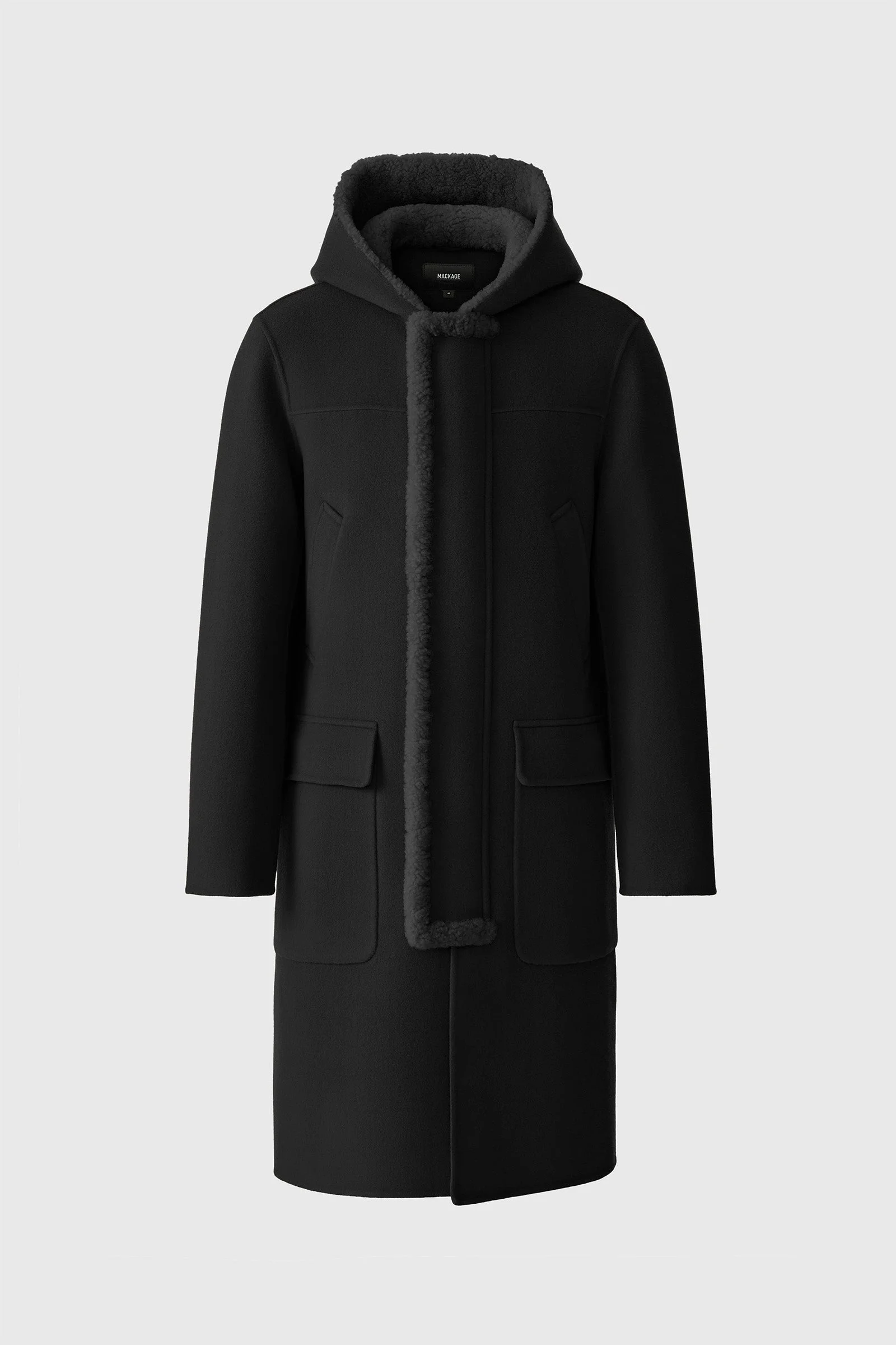 ABRAHAM Heavy double face wool long hooded coat - 1