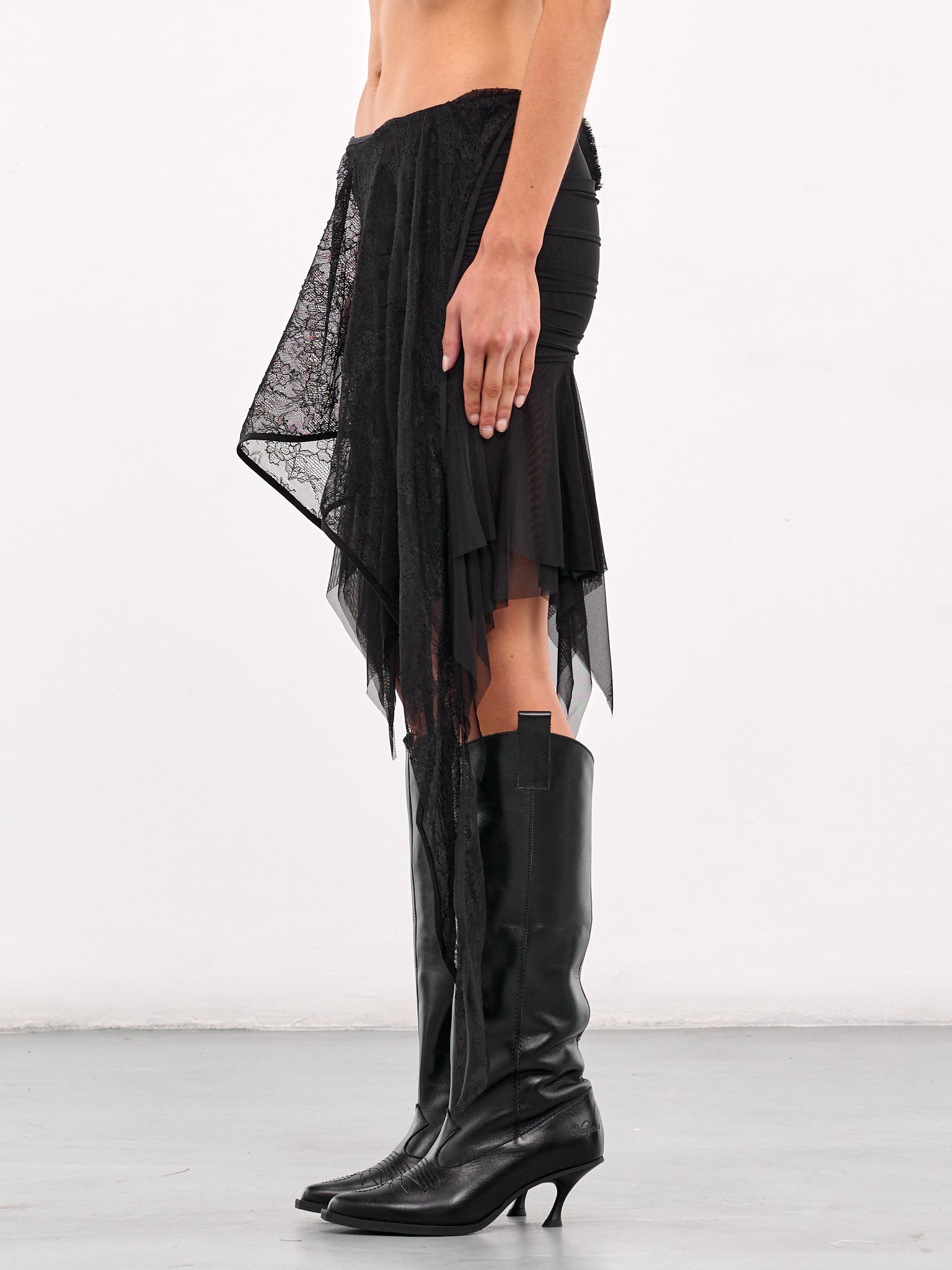 Layered Lace Mini Skirt - 2