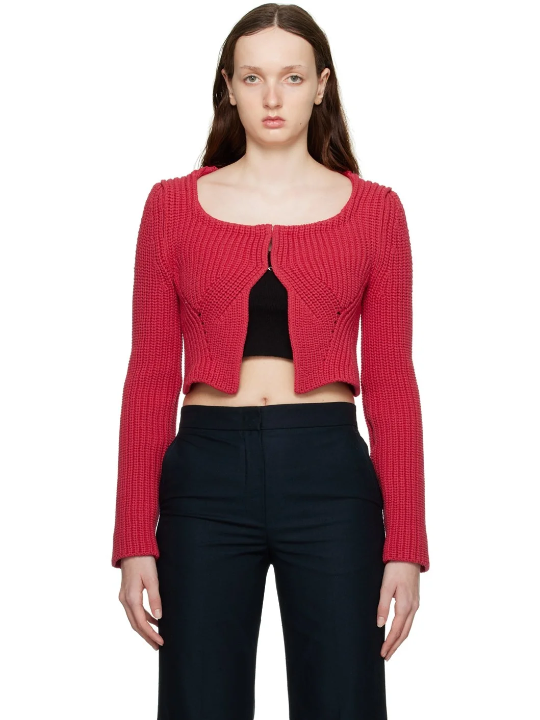 Red Chunky Cardigan - 1