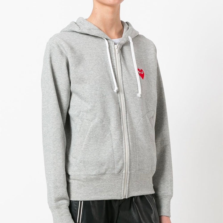 COMME des GARCONS PLAY Zip Hoodie Red Heart Emblem 'Grey' AZ-T168-051-1 - 5