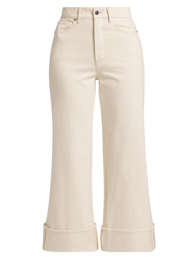 Women's Taylor Cropped Cuffed Jeans - Ecru 1