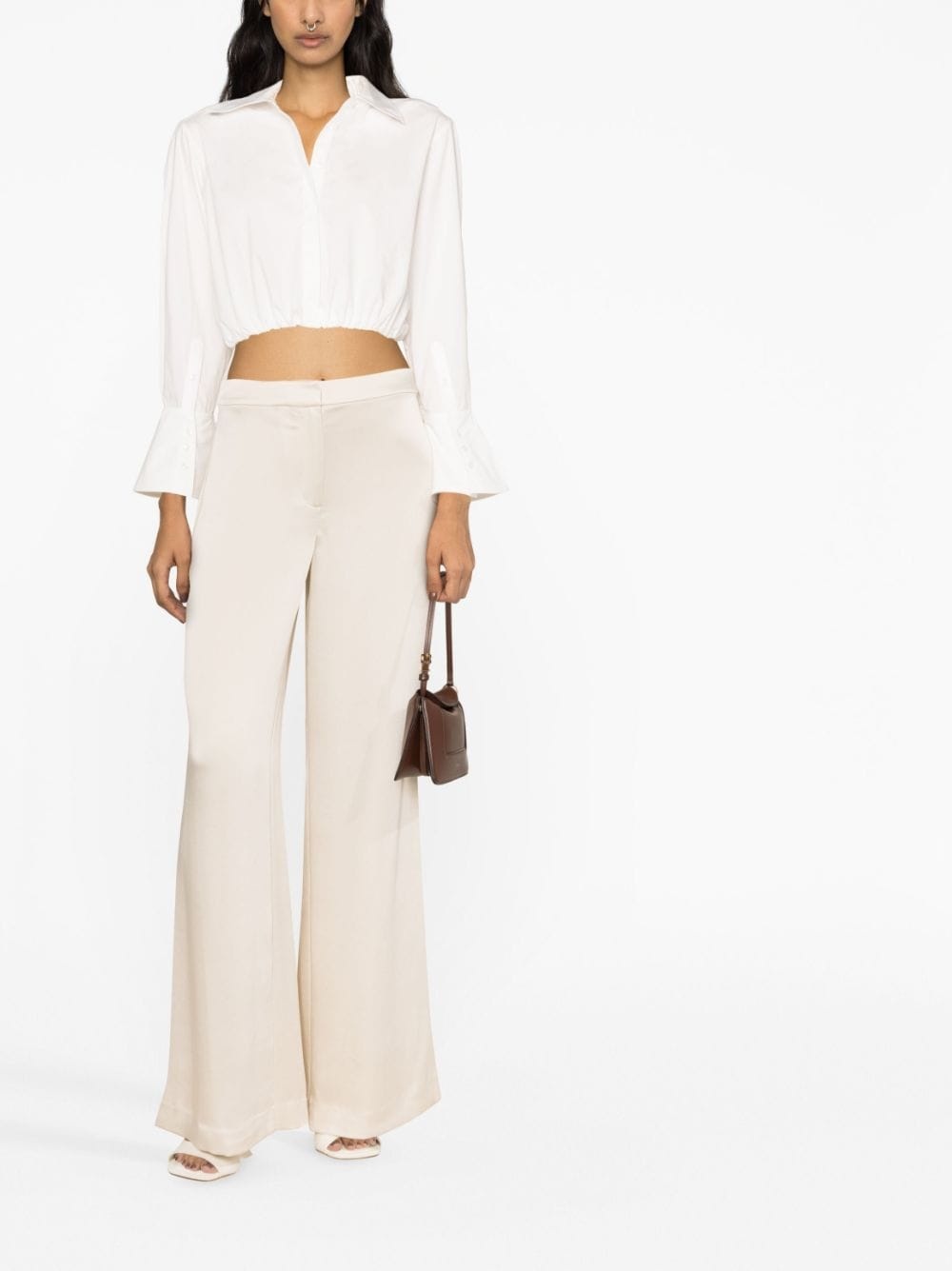 high-rise wide-leg trousers - 2